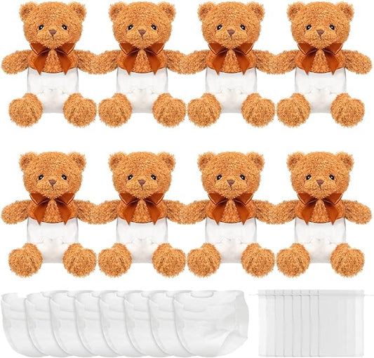 8 Sets Bear Blindfolded Diaper Changing Baby Shower Games Boys Girls Baby Dolls Diapers for Bridal Shower Gender Reveal Games Prizes Gifts for Adults