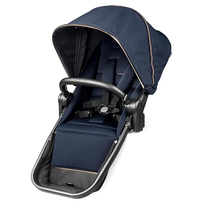 Peg Perego Ypsi – Compact Single to Double Stroller – Compatible with All Primo Viaggio Infant Car Seats & Ypsi Bassinets - Made in Italy - Blue Shine (Blue & Copper)