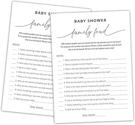 Baby Shower Family Feud Game - Pack of 30 Game Cards 1 Answer Key, Baby Shower Game for Boy & Girl, Gender Neutral Baby Shower Decorations, Baby Feud Game Supplies-07