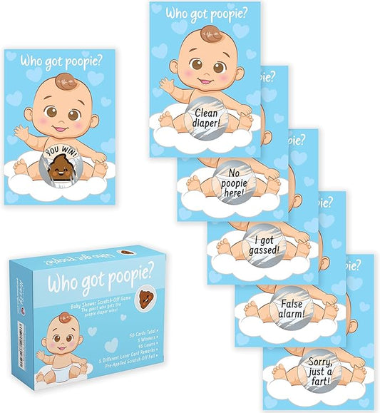 Party Hearty Delightful Baby Shower Fun - 50 Hilarious Poopie Scratch-Offs - Ideal for All Genders
