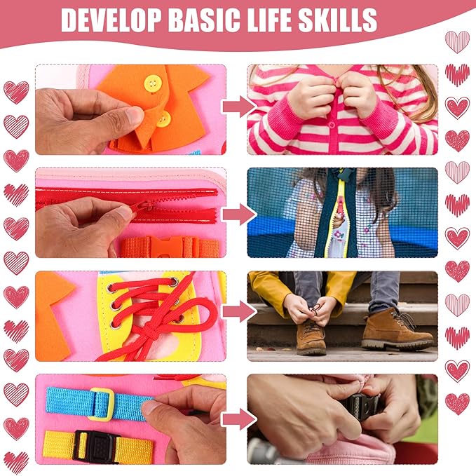 Hooku Busy Board for 1 Year Old, Montessori Toys for 2 Year Old, Baby Sensory Toy for Toddlers 1-3, Fine Motor Toy, Toddler Travel Toys, Toddler Learning Activities,Birthday Gifts for Baby Boy Girl