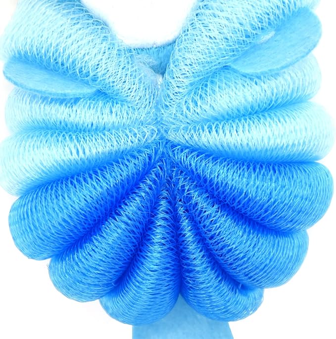 Cute Shark Kids Bath Loofahs Balls for Baby Girls Boys Mesh Shower Ball Pouf Exfoliating Bath Sponge Body Cleaner Bath Accessories (Blue Shark)