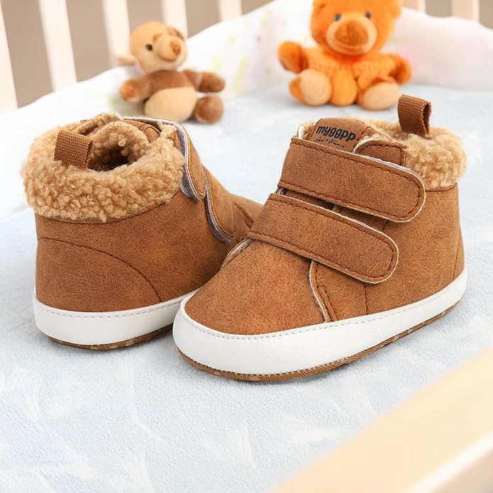 CENCIRILY Baby Boys Girls High Top Sneakers Soft Soles Anti Skid Infant Ankle Shoes Toddler Prewalker First Walking Crib Shoes
