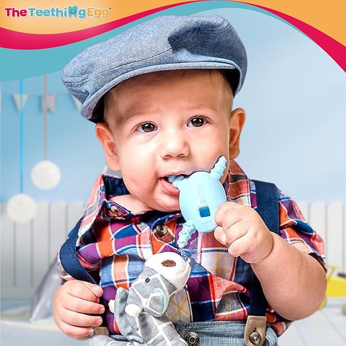 The Official Molar Magician Baby Teether - Freezable Molar Teething Toy for Baby, Infant & Toddler - Made in The USA - Sensory Toy 3-12, up to 18 Months, Blue