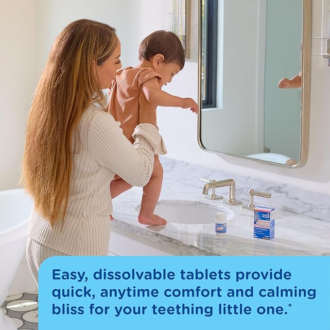 Mommy's Bliss Little Gums Soothing Oral Tablets, Great for Teething Babies, Benzocaine-Free & Sugar-Free, 2 Months+, 1 Bottle (140 Tablets)
