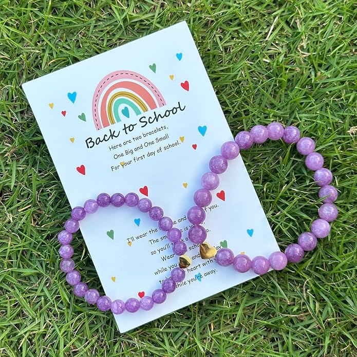 Back to School Bracelets Matching Heart Mommy and Me Wish Strings Bracelet Set First Day of School Gifts