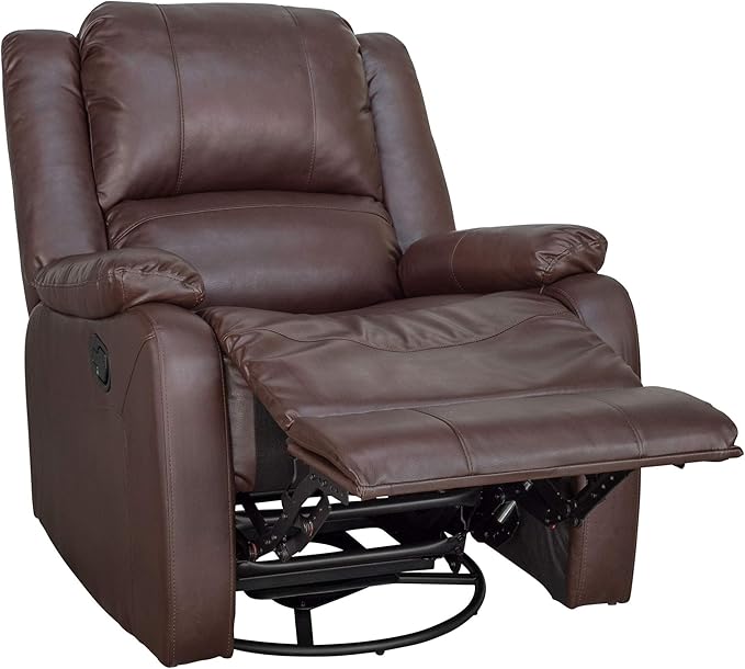RecPro Charles Collection | 30" Swivel Glider RV Recliner | RV Living Room (Slideout) Chair | RV Furniture | Glider Chair (Mahogany, 1-Pack)