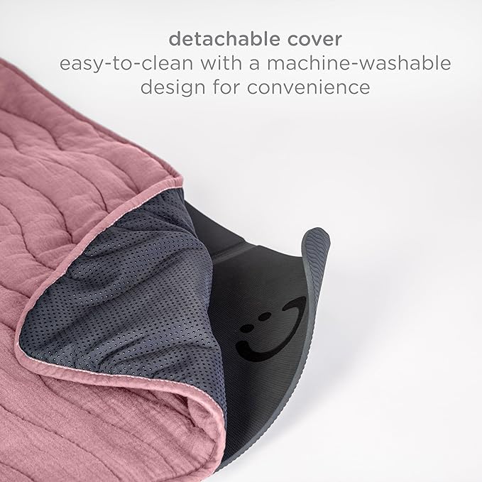 Ubbi Baby Floor Mat, Thick and Comfortable 40.5 x 57 Padded Play Mat for Babies and Toddlers, Detachable Cotton Muslin Cover, Machine Washable and Foldable, Fig Blossom