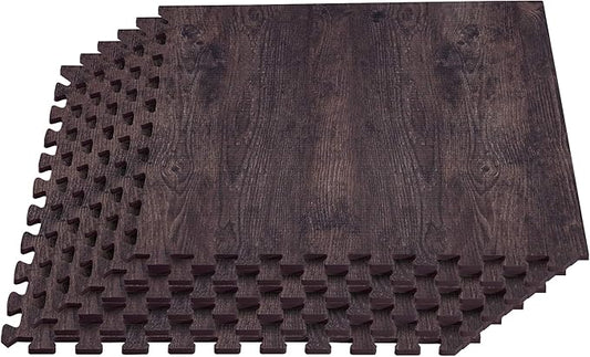 Forest Floor Farmhouse 3/8 Inch Thick Printed Foam Tiles, Premium Wood Grain Interlocking Foam Floor Mats, Anti-Fatigue Flooring – Stylish Flooring Solution