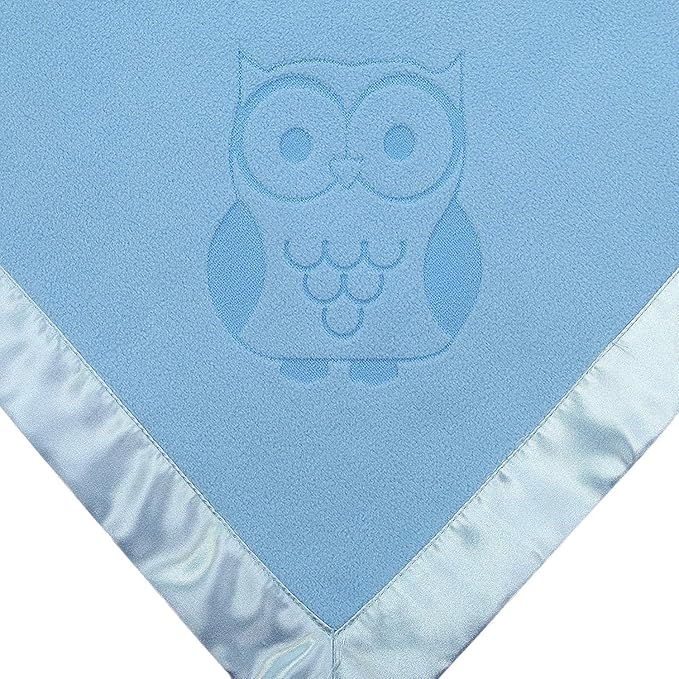 Custom Catch Personalized Owl Baby Blanket Gift for Boy - Infant or Newborn Name (1 Line of Text)