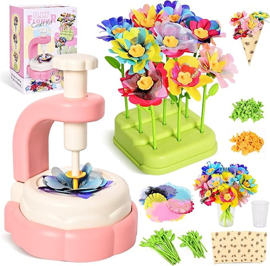 Fabric Flower Bouquets Toys - Arts & Crafts for Kids 4-6,Educational Toys for 4 5 6+ Year Old Girls,DIY Toddler Craft Kits for Girls Ages 8-12,Build Your Flower Bouquet, Ideas Birthday Gifts for Girl