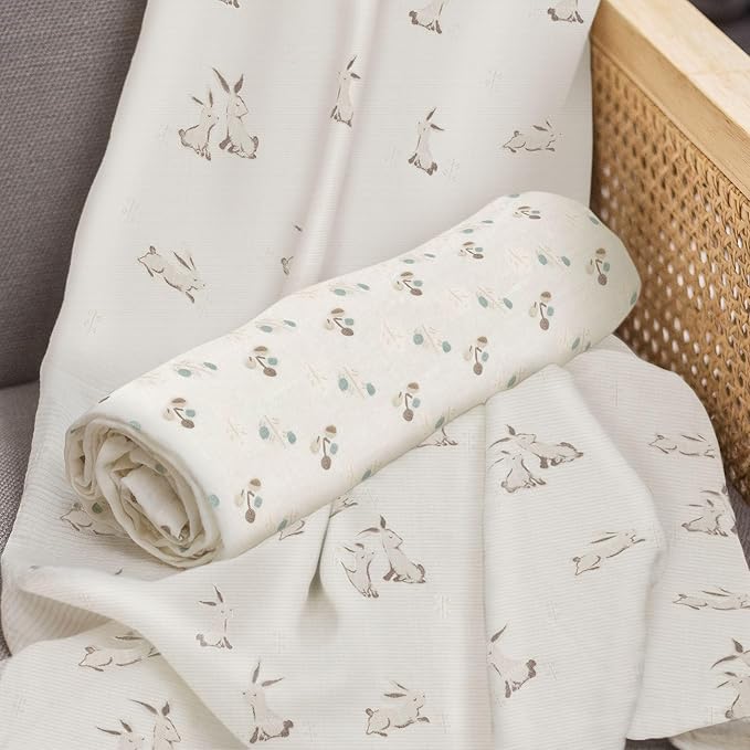 Crane Baby 100% Organic Cotton Poppy Single Baby Swaddle Wrap for Boys and Girls, Gender Neutral Newborn Swaddling Blanket, Baby Registry and Gift, 47 x 47 inches