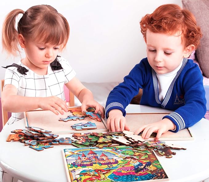 QUOKKA Wooden Princess Puzzles for Kids Ages 3-5 – 28 Pieces Toddlers Kids Puzzles Ages 4-8 Year Olds – Wood Princess Toys for Children Games 6-8 yo