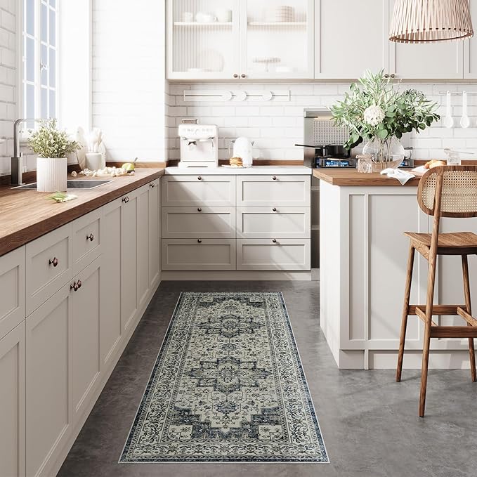 Dripex Tribal Washable Runner Rug-2x5 Non-Slip Non-Shedding Runners for Hallways Stain Resistant Kitchen Mat Laundry Entryway Carpet Runner for Doorway Entrance Bedroom Living Room Decor