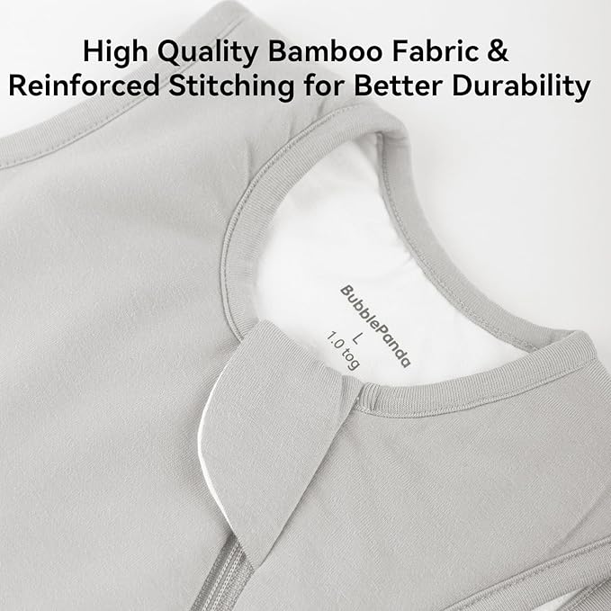 Rayon Made from Bamboo Sleep Sack 0-6 Months 1.0 Tog Ultra Soft Baby Wearable Blanket 0-3 Months Sleeping Sack 3-6 Months for Infant Newborn Babies Unisex Girl Boy 2-Way Zipper Breathable Lightweight