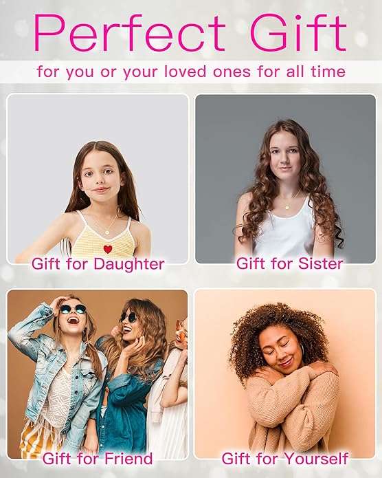 Unique Personalized Gifts for Her, Initial Necklaces for Women, Letter Double Side Engraved Disc/Heart Pendant Necklace, Minimalism Style Jewelry for Everyday Wear