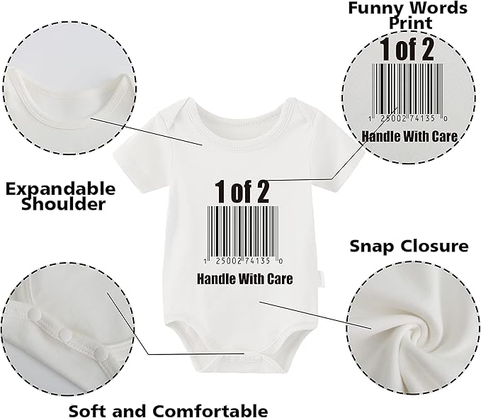 YSCULBUTOL Baby Twins Bodysuit Perfect Together Best Friend Newborn Romper Toddler Unisex Twin Outfit