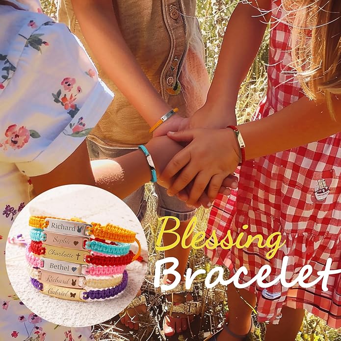 Personalized Baby Bracelet, 18K Gold Plated Custom Name Bracelet, Braided Cord Baby Bracelet Adjustable for Baby Girls and Boys as Birthday Gift Baptism Gift