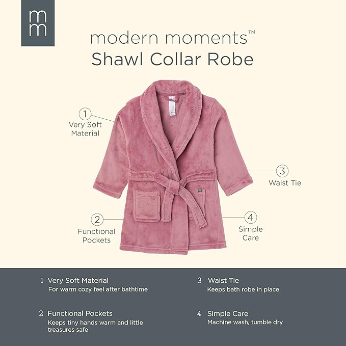 Modern Moments by Gerber unisex-baby Plush Shawl Collar Robe