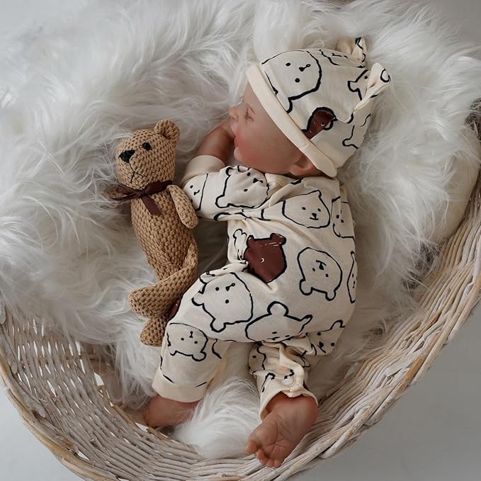 17 Inch Lifelike Reborn Baby Doll Boy, Realistic Reborn Baby Doll,Newborn Baby Dolls, Full Vinyl Body Poseable Real Life Baby Dolls with Feeding Kit Gift Box for Kids Age 3+