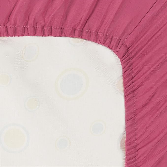 Precious Moments Noah’s Ark Fitted Crib Sheet 2 Pack for Baby Girl by Everyday Kids; 1 Animals on the Ark Printed Crib Sheet and 1 Solid Bright Pink; Adorable Wildlife Elephants, Giraffes, Bears Print