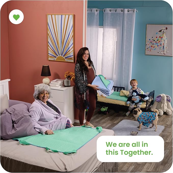 IMPROVIA® Washable Underpads, 34" x 52" (Pack of 2) - Heavy Absorbency Reusable Incontinence Pads for Kids, Adults, Elderly, and Pets - Waterproof Protective Pad for Bed, Couch, Sofa, Furniture, Floor