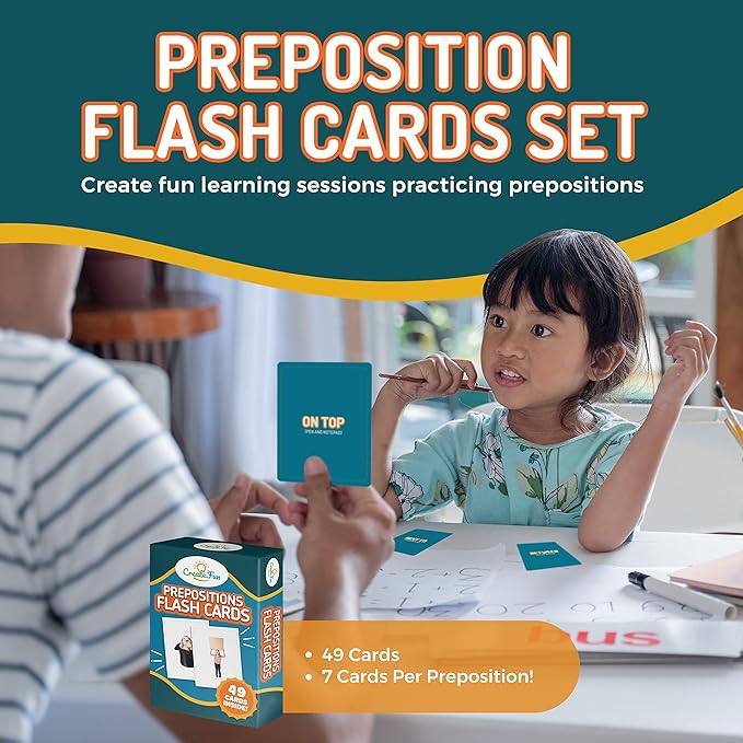149 Prepositions, Emotions & Action Verbs Flash Cards Set - Educational Photo Cards with Learning Games for Toddlers, Kids, Adults, Seniors, Preschool Prep, Speech Therapy and ESL Teaching Materials