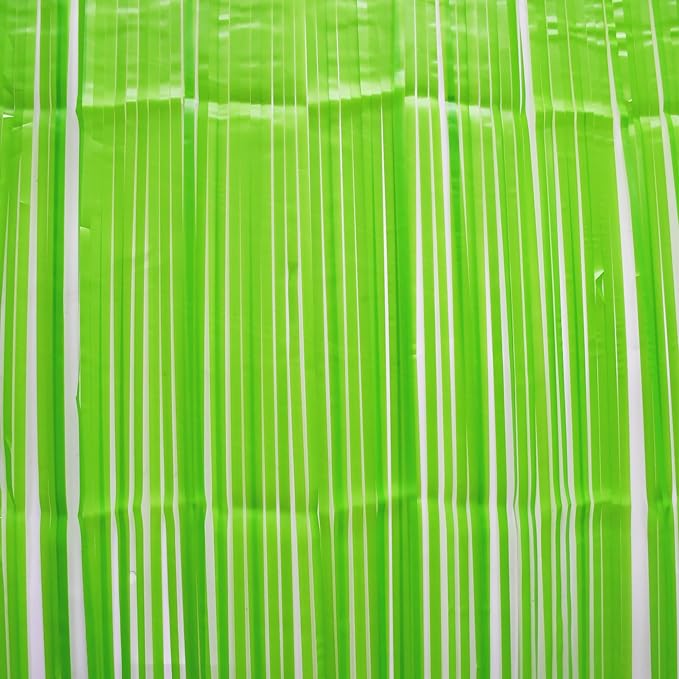 BRAVESHINE Pastel Green Streamers Party Backdrop Decoration - Tinsel Curtain Foil Fringe Backdrop for Birthdays/Dinosaur/Lime Green Frog Theme/Wizard/Christmas Decorations - 3.2ft X 8.2ft