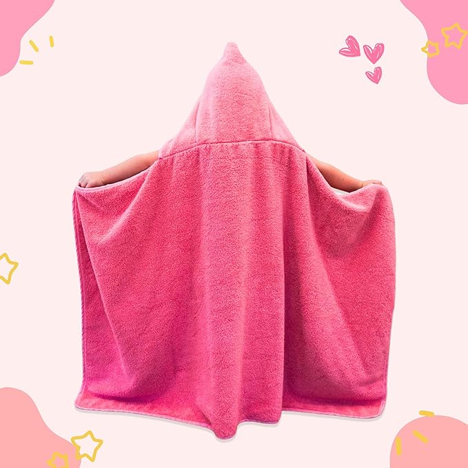 Princess Baby Bath Towel [Pink] Hooded Toddler Towels For Girls Up to 10 Years - Oversized Baby Towel With Super Absorbent 100% Cotton - Soft and Cozy Beach Towel - Full Coverage Kids Bath Towels