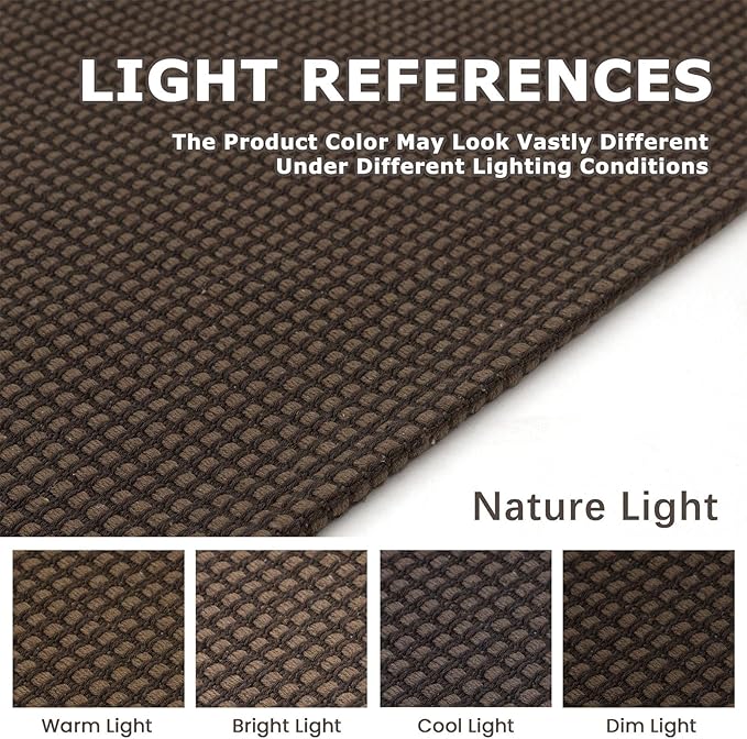 KOZYFLY Extra Long Runners for Hallways 3x18 ft Washable Kitchen Runner Non Slip Rubber Backed Hallway Rug Cotton Entryway Runner Rug Floor Carpet for Indoor Hall, Kitchen, Stair, Reddish Brown/Coffee