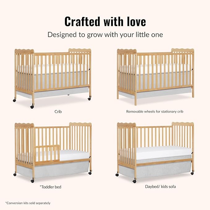 Dream On Me Carson Classic 3-in-1 Convertible Crib in Natural