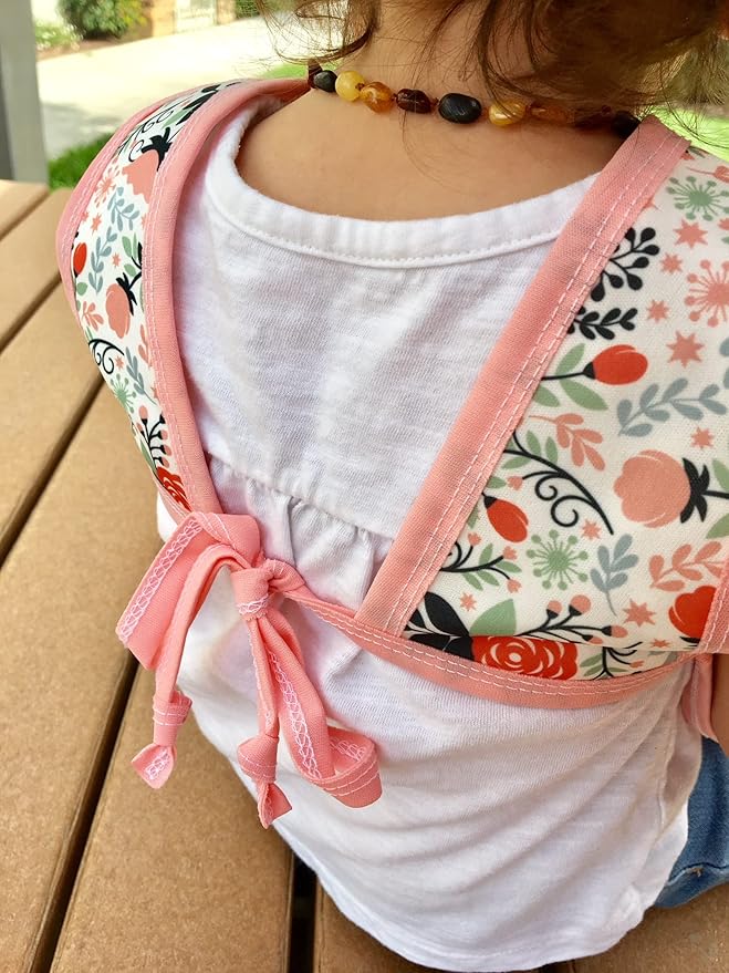 BapronBaby Vintage Rose Bapron - No Neck Tie Safer Bib for Baby & Toddler - Soft Waterproof Stain Resistant - Machine Washable - Sz Preschool 3-5yrs