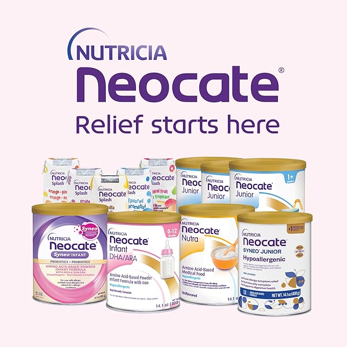 Neocate Syneo Infant - Hypoallergenic, Dairy-Free, Amino Acid-Based Baby Formula with Prebiotic Fiber, Probiotics & DHA/ARA - Food Allergy-Friendly Formula - 14.1 oz (Pack of 1)