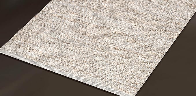 Area Rug 24x36 Inch, Natural Polyester Cotton, Machine Washable, Durable Soft Textured Indoor Accent Rug for Living Room Bedroom Entryway, 80% Polyester 20% Cotton Bedding Craft