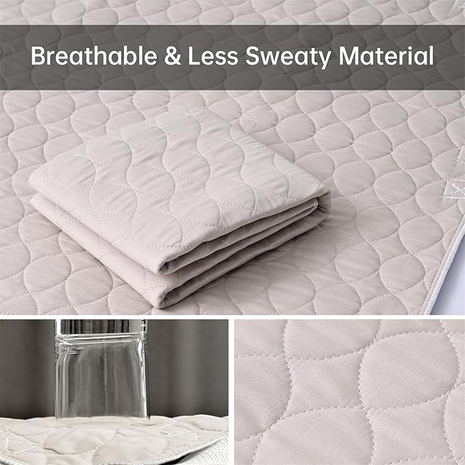 Positioning Bed Pad with Handles, Waterproof Breathable Reusable Bed Pads for Incontinence at Home & Hospital, 2 Pack Washable Transfer Sheet Pads for Adults and Elderly(34x36 Inch)