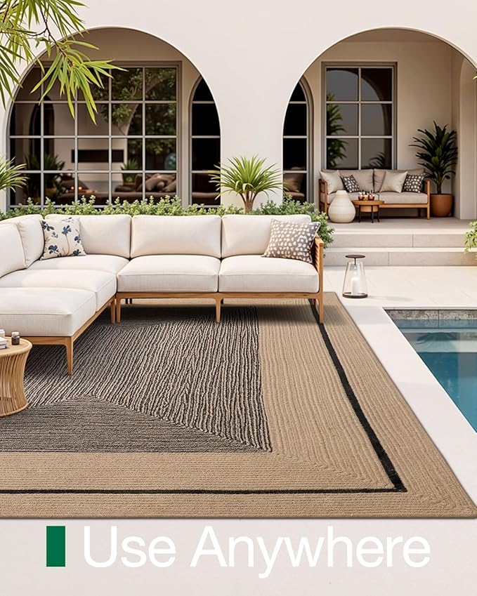 LUMI Jute Area Rug 6x9 for Living Room, Natural Handwoven Rugs Non Slip, Farmhouse Braided Carpets No Shedding for High Traffic, Dining Room, Indoor, Outdoor, Patio