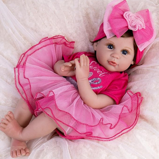 Aori Lifelike Reborn Baby Doll Girl - 22-inch Realistic Newborn Baby Girl Dolls, Gift Set for Kids 3+, Grand-Parents, Pre-Parents