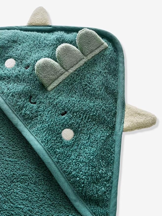 Hooded Baby Towel with Mitt - Ultra Soft Plush Bath Essential for Newborn, Infant & Toddler - Premium 30x30 Inch Large Absorbent Baby Bath Towels with Hood for Boys & Girls (Happy Dino)