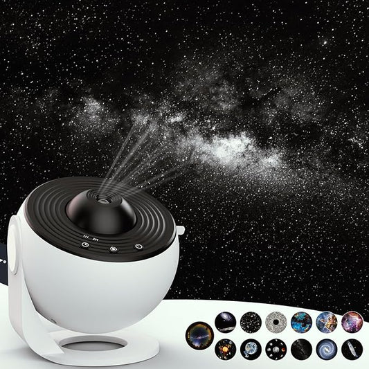 Star Projector,Upgraded Planetarium Projector for Bedroom,Educational Audio Galaxy Projector with 4K Replaceable 13 Galaxy Discs,Sky Light Living Room Decor,Night Light for Kids Room Valentines Gift