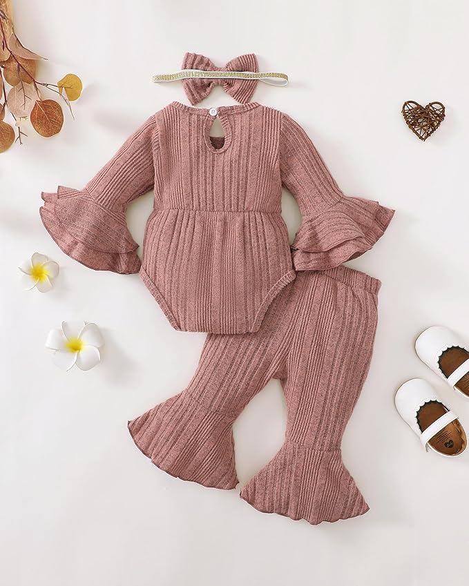 SUNNY PIGGY Baby Girl Clothes Infant Newborn Outfits Romper 0-18 Month Toddler Girls’ Clothing Pant Set