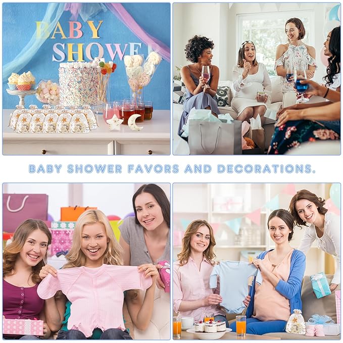 50 Sets Baby Shower Favors Gifts Lavender Moon Twinkle Star Soaps for Guests with Thank You Cards Gender Reveal Party Decoration Women