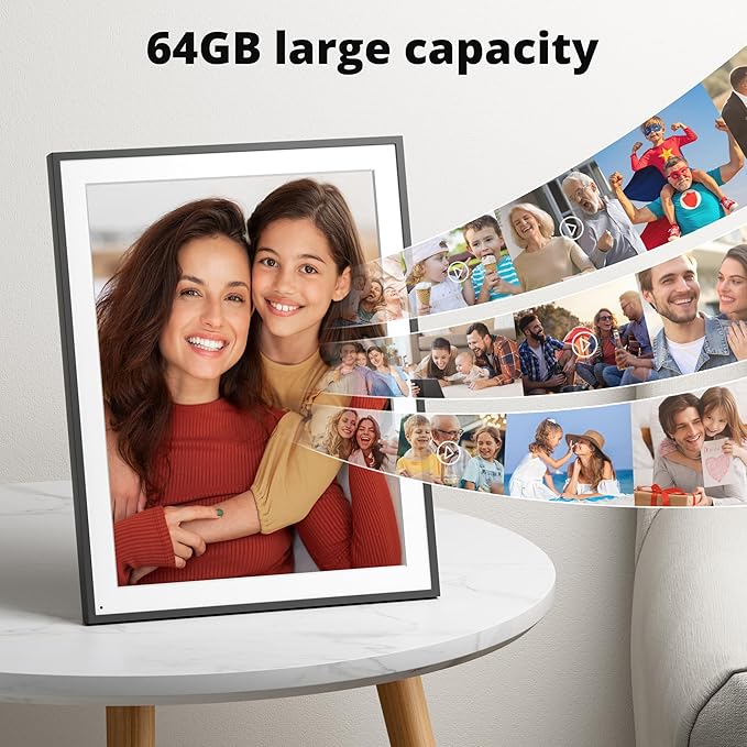 Dragon Touch Digital Picture Frame - 19 Inch WiFi Large Digital Photo Frame with 64GB Storage, FHD Screen, Easy Setup to Share Photos or Videos Remotely via Vphoto App from Anywhere(Not Touchscreen)