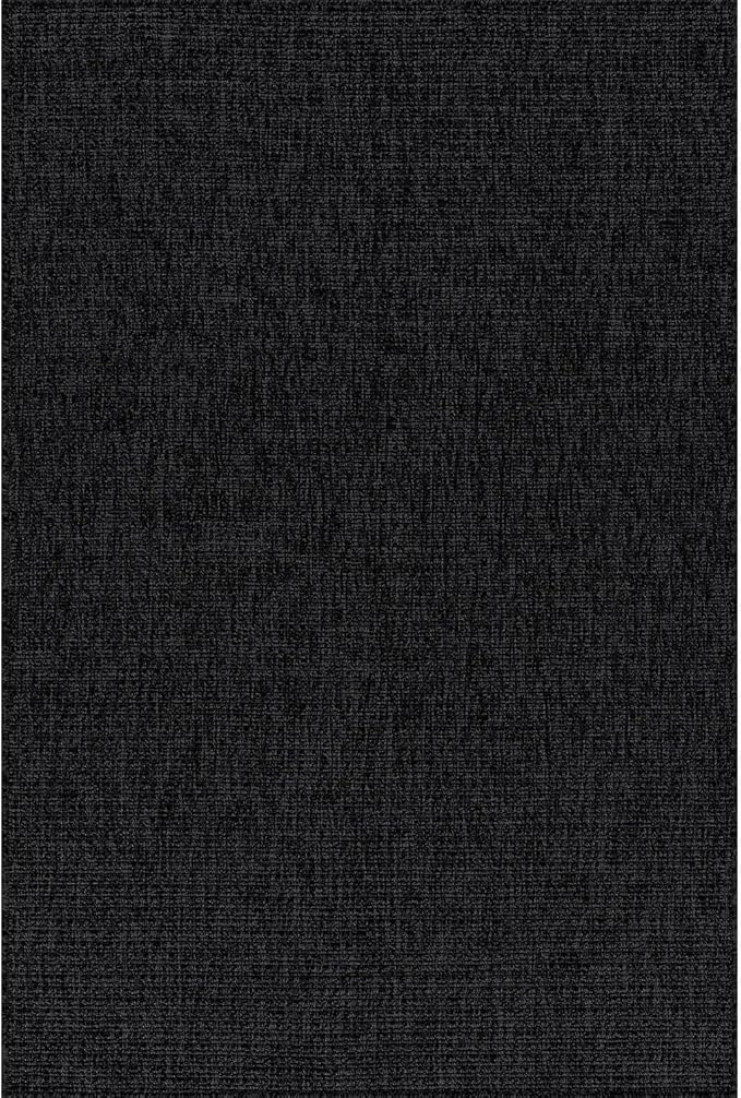 Beverly Rug Easy Jute Rug 5x7 Solid Washable Durable Outdoor Indoor Area Rugs for Living Dining Room Patio Office Stain Resistant Non Shedding Casual Indoor Outside Carpet (5 x 7 Dark Gray)