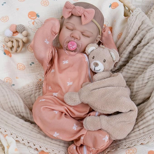 Aori Weighted Reborn Baby Doll - 20 Inch Realistic Lifelike Newborn Girl with Clothing, Soft Body Doll for Girls Age 3+, Best Gift for Christmas/Birthday/Baby Shower