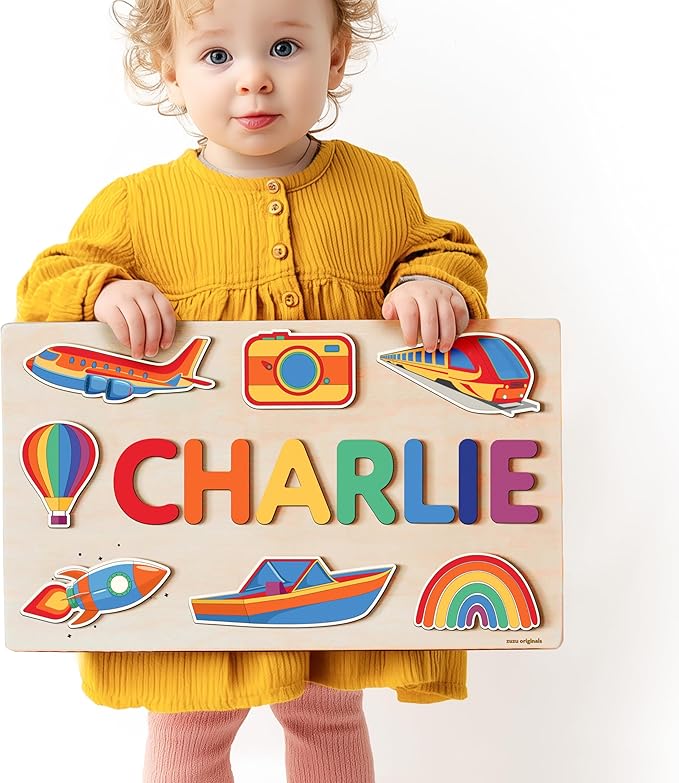 Busy Board, Name Puzzle for Toddlers, Personalized Gift, Gifts for 0 1 2 3 Years Old, Kid Gift, 1st, 0 3 6 9 12 18 24 36 Months