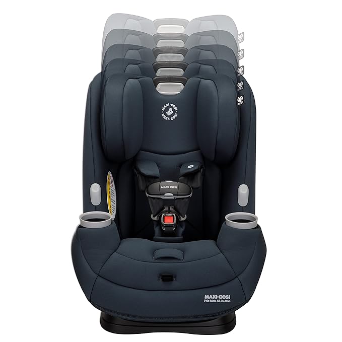 Maxi-Cosi Pria Max All-in-One Convertible Car Seat, Rear Facing Car Seat (4-40 lbs), Forward Facing Car Seat (22-65 lbs), High Back Booster Seat (40-100 lbs), Pure COSI, Essential Graphite