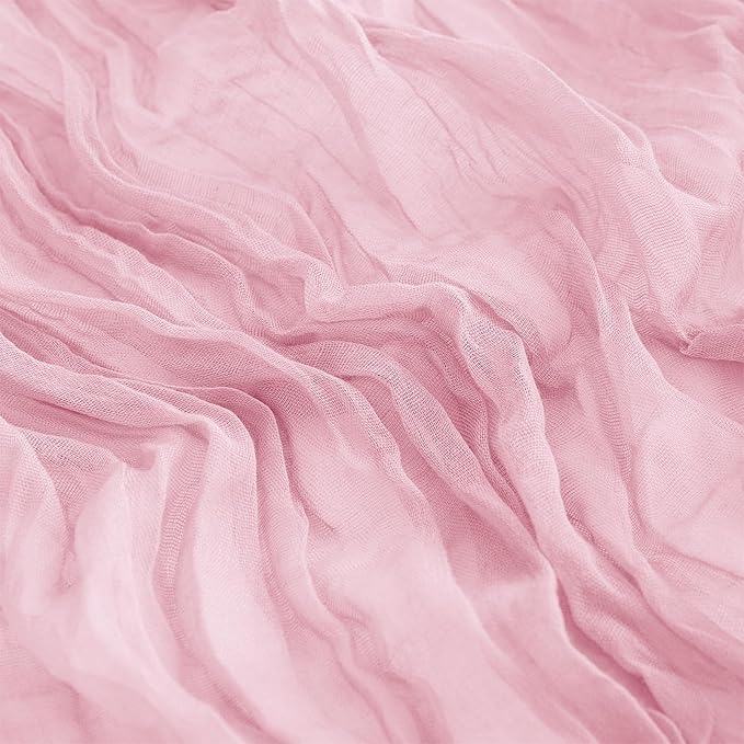 12Pack Pink Table Runner 35 x 120 inch Cheesecloth Table Runner 10FT Boho Table Runners Rustic Gauze Cheese Cloth Table Runners for Party Wedding Birthday Dining Bridal Shower Baby Shower Decor