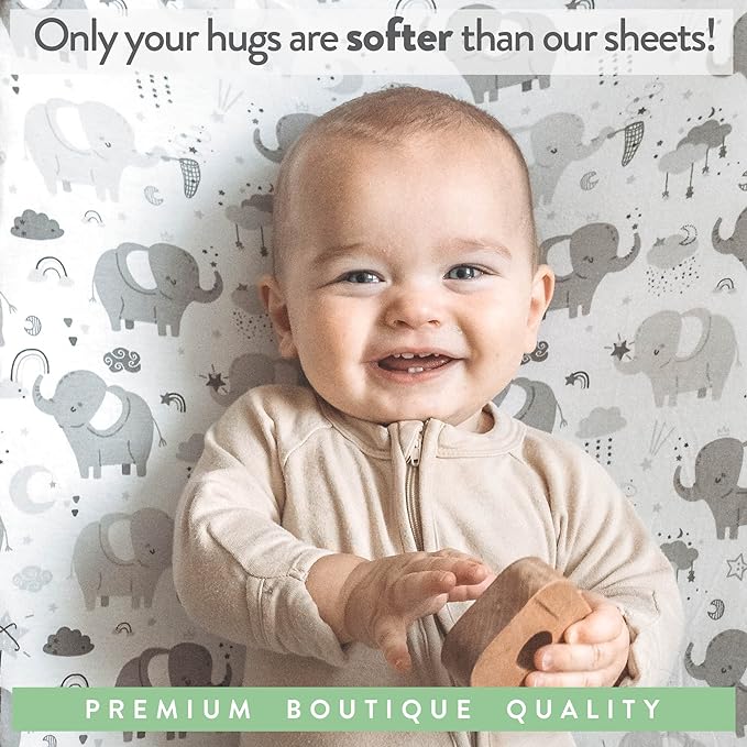 Travel Crib Fitted Sheets for Baby Bjorn, Guava Lotus Travel Crib and 24 x 42 Inch Travel Light Playard Mattress – Snuggly Soft 100% Jersey Cotton – 2 Pack