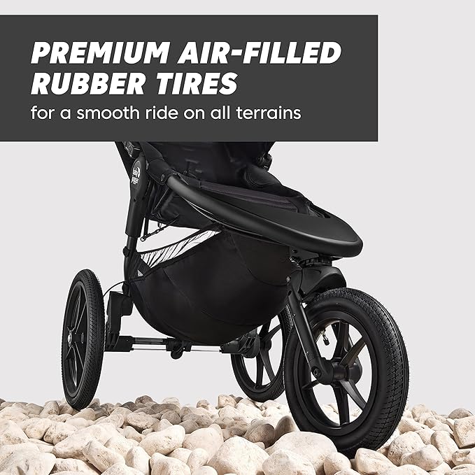 Baby Jogger Summit X3 3-Wheel Jogging Stroller with Hand Brake One-Hand Compact Fold & All-Wheel Suspension Midnight Black