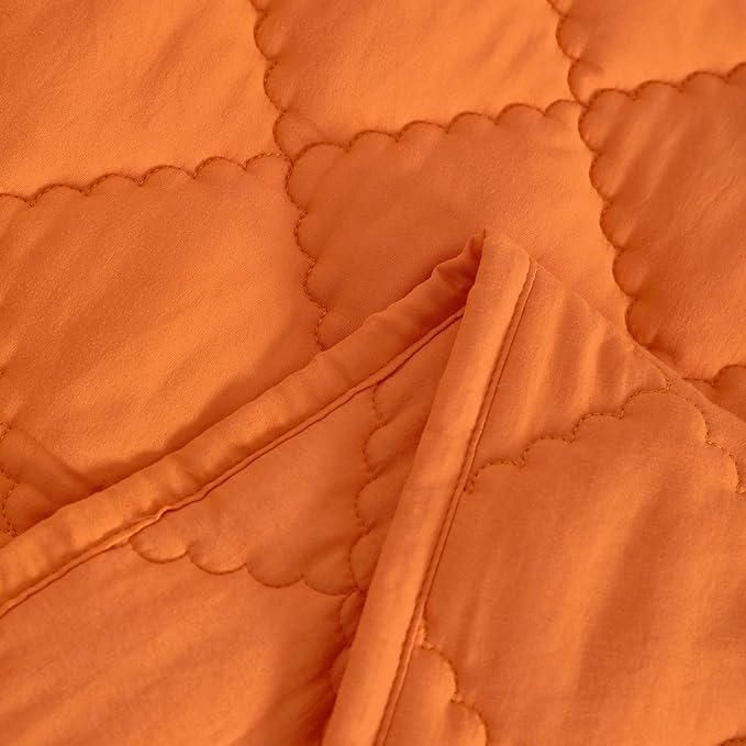 NTBAY Down Alternative Oversized Toddler Comforter, Super Soft and Warm Solid Color Baby Crib Quilted Blanket, 43x60 inches, Orange